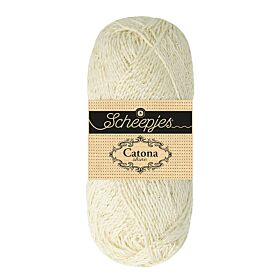 Scheepjes Catona Shine - 105 Bridal White - Gold - Katoengaren met Glitterdraad 1