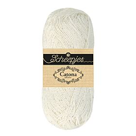 Scheepjes Catona Shine - 105 Bridal White - Silver - Katoengaren met Glitterdraad 1