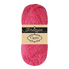 Scheepjes Catona Shine - 114 Shocking Pink - Silver - Katoengaren met Glitterdraad 1