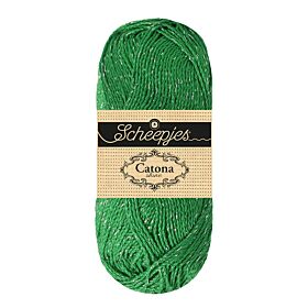 Scheepjes Catona Shine - 515 Emerald - Silver - Katoengaren met Glitterdraad 1