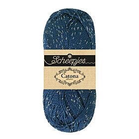 Scheepjes Catona Shine - 527 Midnight - Silver - Katoengaren met Glitterdraad 1