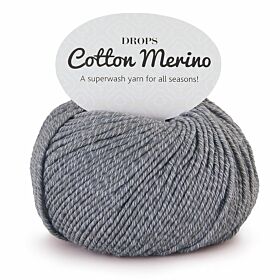 DROPS Cotton Merino Uni Colour - 18 medium grijs - Wol/Katoen Garen