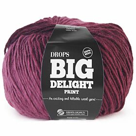 DROPS Big Delight Print 18 pruim / paars - Wol Garen