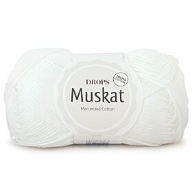 DROPS Muskat Uni Colour - 18 wit - Katoen Garen
