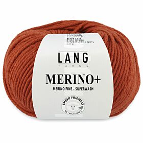 Lang Yarns Merino Plus 187 terracotta / koperbruin / steenrood - Merinowol Garen