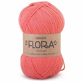 Drops Flora Uni Colour - 19 koraal - Wol Garen