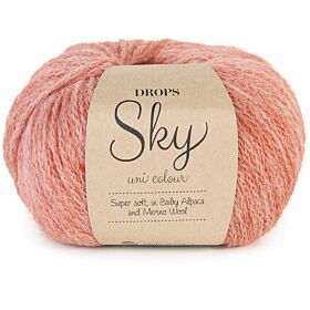 DROPS Sky Uni Colour 19 licht steenrood (brick) - Alpaca Wol Garen