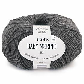 DROPS Baby Merino 20 donkergrijs / antraciet (Mix) - Wol Garen