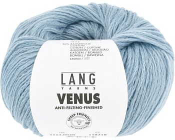 Lang Yarns Venus - 20 hemelsblauw - Merino/Katoen Garen 1