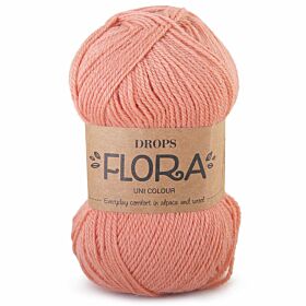 Drops Flora Uni Colour - 20 perzikroze - Wol Garen
