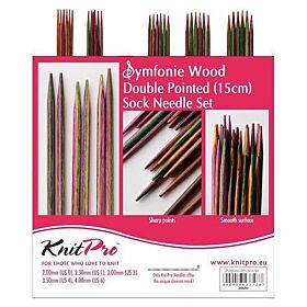 KnitPro Symfonie Wood Sokkennaaldenset (15 cm)