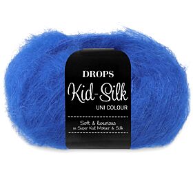 DROPS Kid-Silk Uni Colour - 21 kobaltblauw - Mohair Garen 1