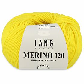 Lang Yarns Merino 120 - 214 geel / kanarie - Merinowol Garen