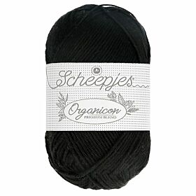 Scheepjes Organicon 218 ebony / zwart - Biologisch Katoen Garen