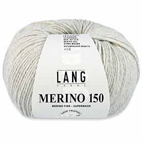 Lang Yarns Merino 150 - 223 lichtgrijs mix gemêleerd - Merinowol Garen
