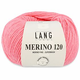 Lang Yarns Merino 120 - 229 roze - Merinowol Garen