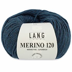 Lang Yarns Merino 120 - 233 petrol mix gemêleerd - Merinowol Garen