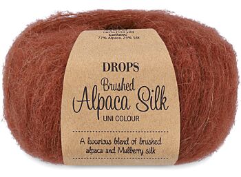 DROPS Brushed Alpaca Silk Uni Colour - 24 roest - Wol Garen 1