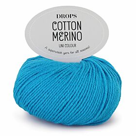 DROPS Cotton Merino Uni Colour - 24 turkoois - Wol/Katoen Garen