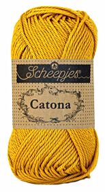 Scheepjes Catona 50 gram - 249 saffron / goud - Katoen Garen