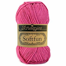 Scheepjes Softfun 2495 fuchsia / felroze - Katoen/Acryl Garen