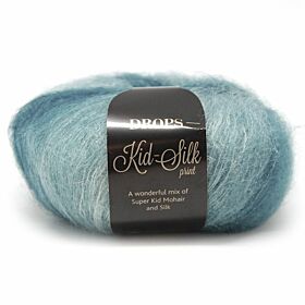 DROPS Kid-Silk Long Print - 25 zeegroen - Mohair Zijde Garen