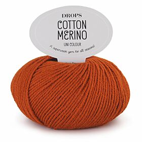 DROPS Cotton Merino Uni Colour - 25 roest - Wol/Katoen Garen