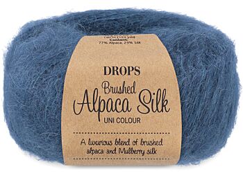 DROPS Brushed Alpaca Silk Uni Colour - 25 staalblauw - Wol Garen 1