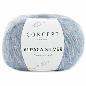 Katia Concept Alpaca Silver 253 pastelblauw met zilver - Glans Garen