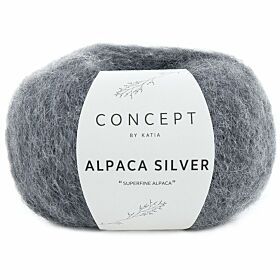 Katia Concept Alpaca Silver 256 donkergrijs met zilver - Glans Garen