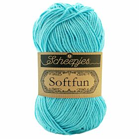 Scheepjes Softfun - 2603 cyan - Katoen/Acryl Garen