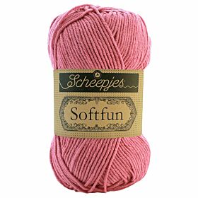 Scheepjes Softfun - 2608 donkerroze - Katoen/Acryl Garen
