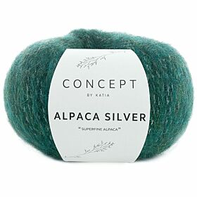 Katia Concept Alpaca Silver 261 groen met zilver - Glans Garen