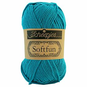 Scheepjes Softfun 2614 turquoise / turkoois - Katoen/Acryl Garen