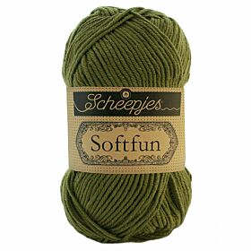 Scheepjes Softfun - 2616 donker olijfgroen - Katoen/Acryl Garen