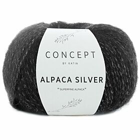 Katia Concept Alpaca Silver 263 zwart met zilver - Glans Garen