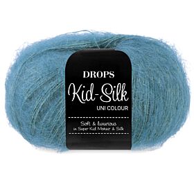 DROPS Kid-Silk Uni Colour - 27 petrolblauw - Mohair Garen 1