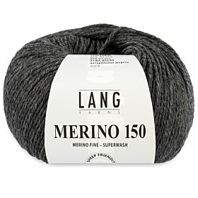 Lang Yarns Merino 150 - 270 donkergrijs mix gemêleerd - Merinowol Garen