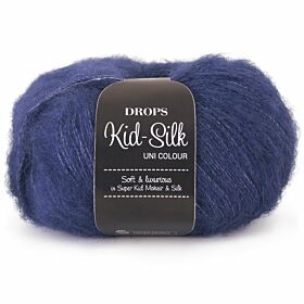DROPS Kid-Silk Uni Colour - 28 marineblauw - Mohair Garen