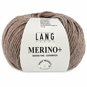 Lang Yarns Merino Plus 296 donkerbeige mix gemêleerd - Merinowol Garen