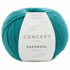 Katia Concept Kashwool 'Socks&More' - 305 turquoise - Sokkenwol