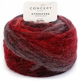 Katia Concept Atmosfera 308 rood-grijs-zwart - Alpacawol Verloopgaren