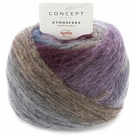 Katia Concept Atmosfera 310 lila-grijs-jeans-beige - Alpacawol Verloopgaren