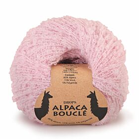 DROPS Alpaca Bouclé Uni Colour - 3125 lichtroze - Wol & Garen