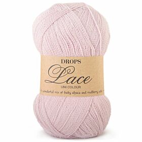 DROPS Lace Uni Colour - 3112 poederroze - Alpaca/Zijde Garen