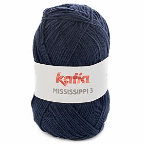 Katia Mississippi-3 - 318 marineblauw - Katoen/Acryl Garen
