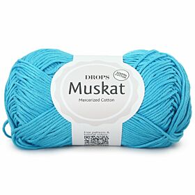 DROPS Muskat Uni Colour - 32 turkoois - Katoen Garen