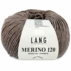 Lang Yarns Merino 120 - 326 taupe mix / bleekbruin - Merinowol Garen