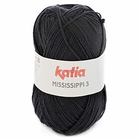 Katia Mississippi-3 - 328 zwart - Katoen/Acryl Garen