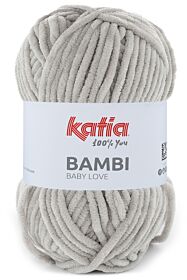 Katia Bambi - 344 lichtgrijs - Chenille Garen 1